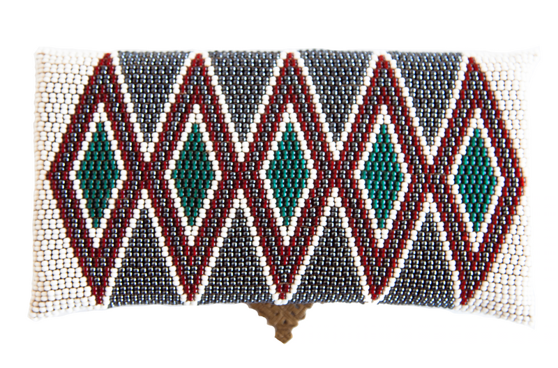 Maasai Beaded Cell Case - White / Green - Ministry of Tomorrow