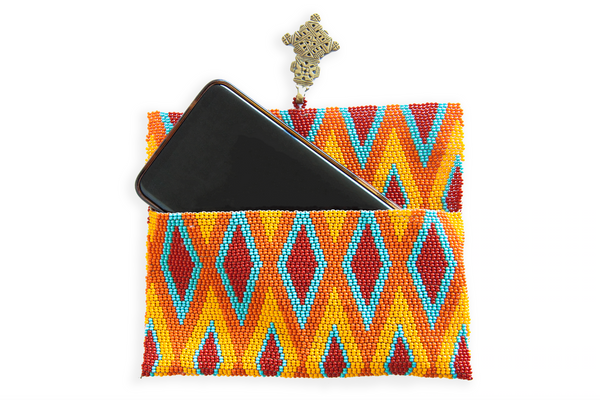 Maasai Beaded Cell Case - Orange - Ministry of Tomorrow